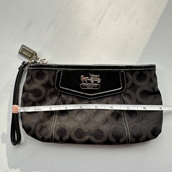 Coach Black Signature Wristlet Clutch - Picture 7 of 8